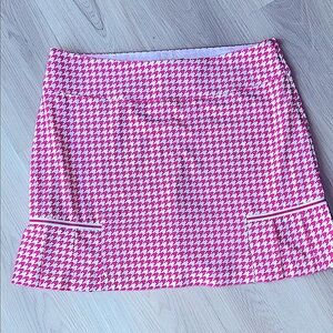 Golftini Pink Houndstooth Women's Skort SZ 14 Performance Fabric Golf Tennis